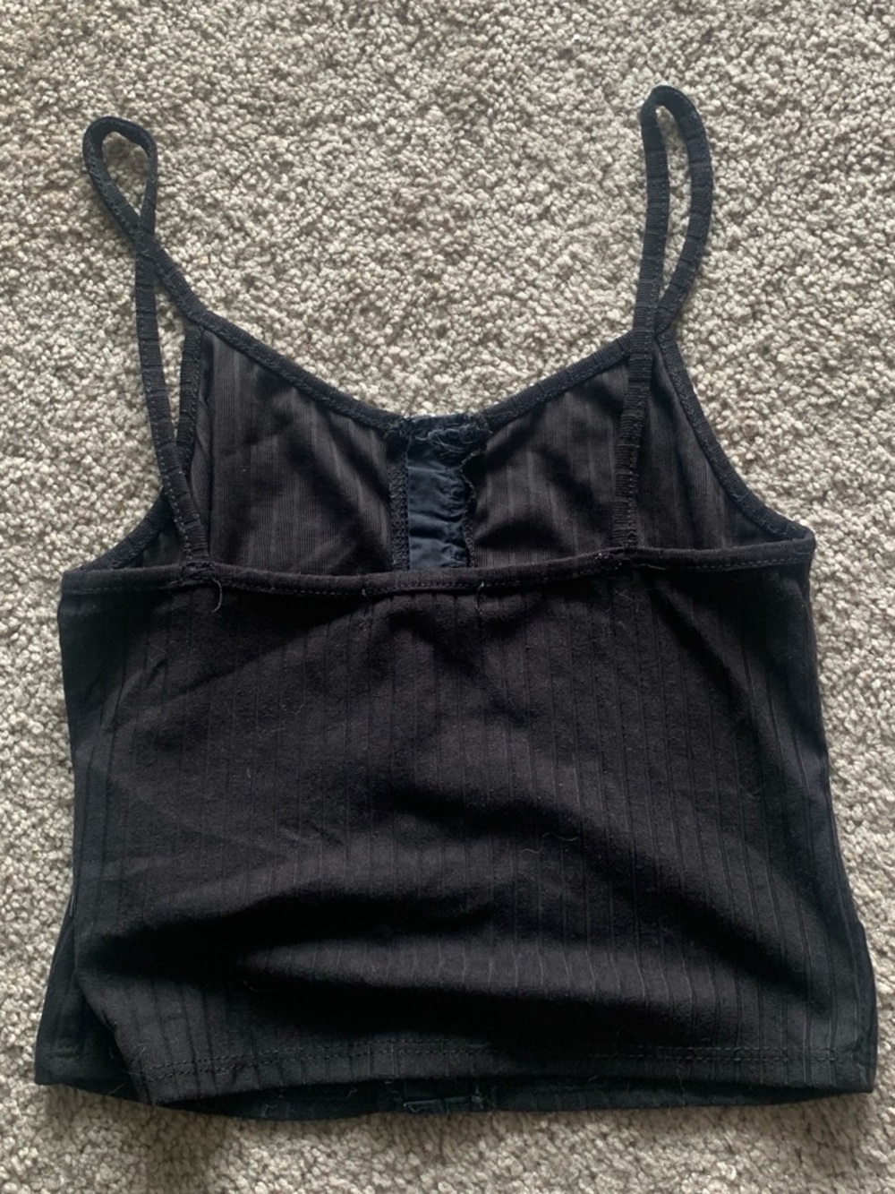 & Other Stories Black Ribbed Cropped Camisole